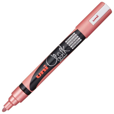 Маркер-жидкий мел Uni Chalk Marker  2.5мм  металлик красный